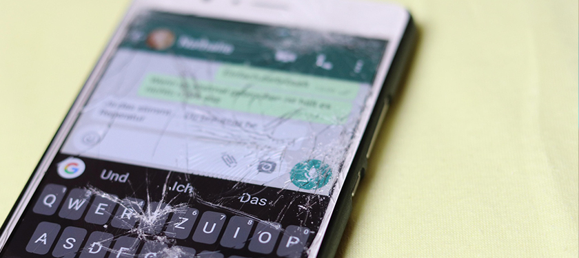 Android phone with a damaged display